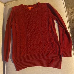 Red Cable Knit Sweater